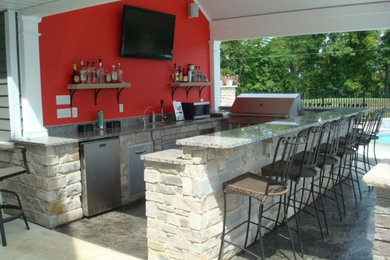 Example of a french country home design design in Miami