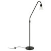 Challice Arc Floor Lamp with Glass Shade in Blackened Bronze/Clear