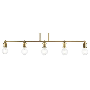 Livex Lighting 47165 Lansdale 5 Light 6"W Commercial Linear - Antique Brass