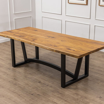 Solid Teak Double Book Matched Teak Live Edge Dining Table
