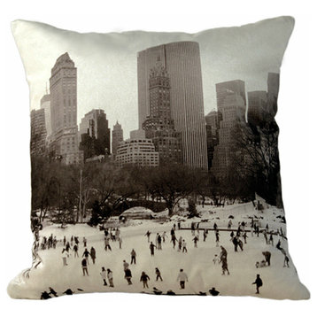 Skating Away Pillow from the Winter Park Collection by Joe Ginsberg