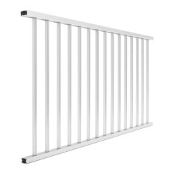 ALX Contemporary Railing in Brushed Titanium - Deck Tiles And Planks