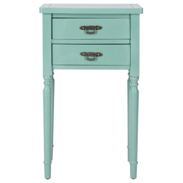 Floyd End Table With Storage Drawers, Dusty Green