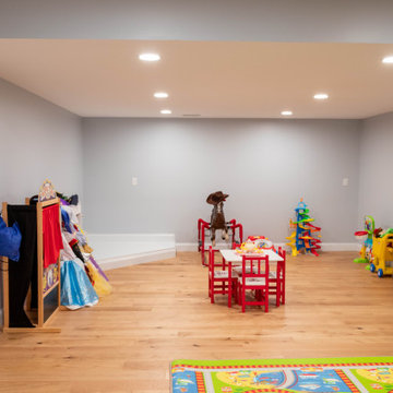 Basement Renovation with Play Area and Kitchenette
