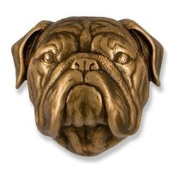 Solid Bronze Bulldog Dog Knocker - Outdoor Decor