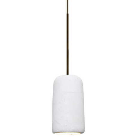Glide 1-Light Pendant, Bronze, White Glass, LED