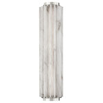 Hudson Valley Lighting - Hillside Large Wall Sconce Polished Nickel Finish - Individual fins of Spanish alabaster flow in and out of a metal backplate giving this stunning sconce a wavelike feel. An opal matte glass tube at the center holds an LED Bulbs (Not Included) that fills the white alabaster diffuser with a soft, soothing light. This sconce comes in two sizes and the backplate is available in three finishes: Aged Brass, Old Bronze and Polished Nickel.