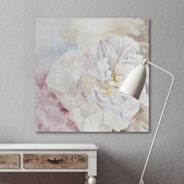 "White Peony Blossom" Painting Print on Wrapped Canvas