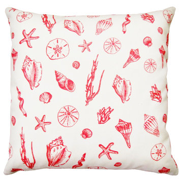 Shell 16"x16" Pillow, Coral