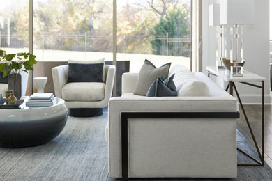 Example of a trendy living room design in Dallas