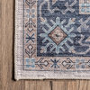 nuLOOM Finley Machine Washable Vintage Traditional Area Rug, Gray 4'x6'