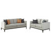 Coaster Apperson 2-piece Modern Fabric Living Room Set in Light Gray