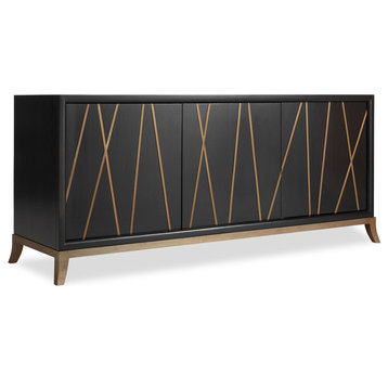 Hooker Furniture 5518-55464-BLK 65-1/2"W Mango Wood Media Cabinet - Black