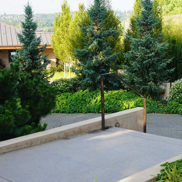 Crisp, clean lines and subtle color define a European-like courtyard