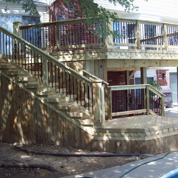 Pressure Treated deck with diamond dental molding & Diamond King Post,