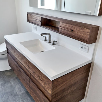 Custom Walnut Vanity and Medicine Cabinets