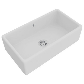 Rohl Shaws Fireclay Apron Front Kitchen Sink, White