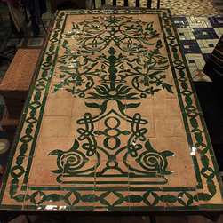 Green Chiseled "Tree of Life" Rectangle Table - Products