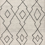 JONATHAN Y - Alia Moroccan Beni Souk Area Rug, Cream/Black, 5 X 8 - Inspired by vintage Beni Ourain Moroccan rugs, our modern version is power-loomed with a short pile. Diamonds and geometric forms are woven in black against a field of ivory; tassel fringes at each end are braided in traditional style. Add some Bohemian style to your home with this easy-care rug.