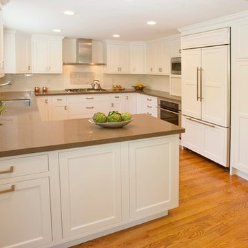 Plenty of Cabinet Storage in a White Kitchen Remodel in Santa Cruz
