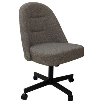 M-235 Swivel Metal Dining Caster Chair, Mojave Grey - Black