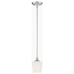 Designers Fountain - Designers Fountain 15006-MP-35 Darcy - One Light Mini Pendant - The Darcy collection reflects clean design with its sleek lines and softly molded glass shades adding a touch of sophistication and modern elegance. Available in Brushed Nickel or Satin Bronze finish with opal glass shades.�  No. of Rods: 3  Shade Included: TRUE  Rod Length(s): 18.00Darcy One Light Mini Pendant Brushed Nickel Opal Glass *UL Approved: YES *Energy Star Qualified: n/a  *ADA Certified: n/a  *Number of Lights: Lamp: 1-*Wattage:100w Medium Base bulb(s) *Bulb Included:No *Bulb Type:Medium Base *Finish Type:Brushed Nickel