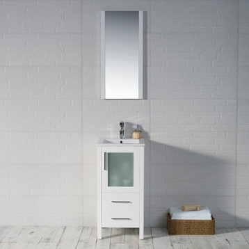 Sydney 16" Vanity Set With Mirror, Glossy White