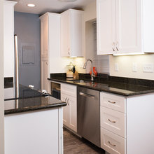 floor tile and cabinets..