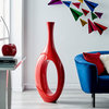 Trombone Resin Handmade Vase, Red, Large