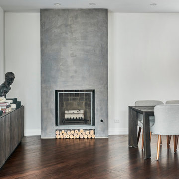 Large Open-Concept Kitchen Remodel (Custom Fireplace)