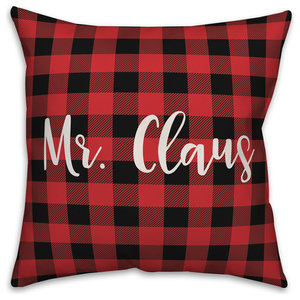Off White Black Pillow Perfect Buffalo Plaid Appliqued Initial A with Blanket Stitch Edge Decorative Pillow 17 Red