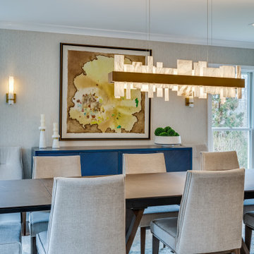Blue Accent Dining Room