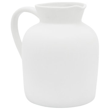 Ceramic 7" Pitcher Vase, White