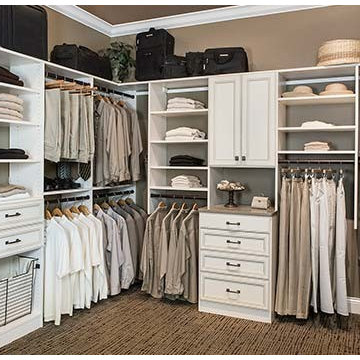 Closet Space - Shelves, Pull-out hamper, Drawers and Cabinet