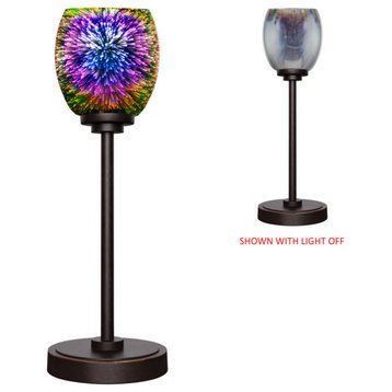 Luna 1-Light Table Lamp, Dark Granite/Silver Fire