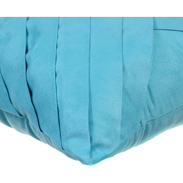 Blue Pillow Covers 22"x22" Suede Fabric, Turquoise Blue No Limits No Lines