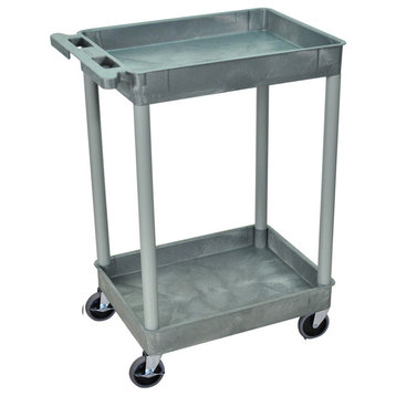 Luxor 2-Shelf Gray Tub Cart