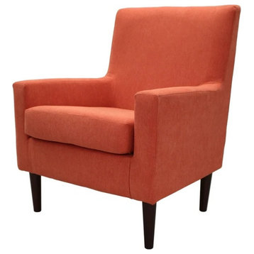 Modern Accent Chair, Removable Foam Seat Cushion and Track Arms, Hacienda Orange