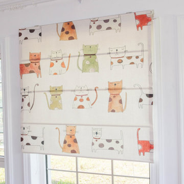 Cats Love Roman Shades, Roman blinds, window treatments