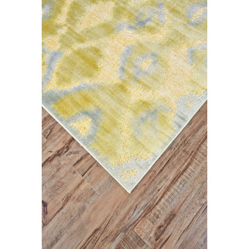 Weave & Wander Grayton Lustrous Textured Floral Area Rug, Cream/Sage, 7'6"x10'6"