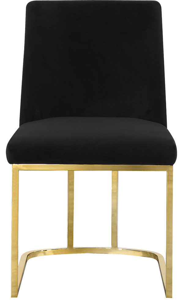 Heidi Velvet Dining Chairs, Set of 2, Black