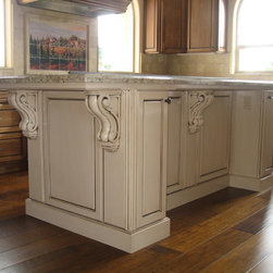 Glaxed kitchen island - Kitchen Cabinetry