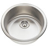 465 Circular Stainless Steel Bar Sink, Silver, 18.25x7.25