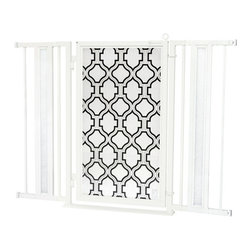 Fusion Gates - Fusion Gate with Trellis Design, White Pearl, 36"-52" - Dog Gates