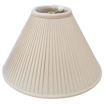 Coolie Empire Side Pleat Basic Lampshade, Beige, 7"x20"x12.5"