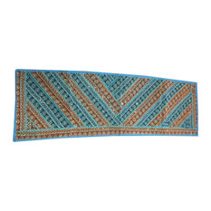 Mogul Interior - Consigned Home and Bohemiani Blue Mirror Work Embroidered - Table Runners