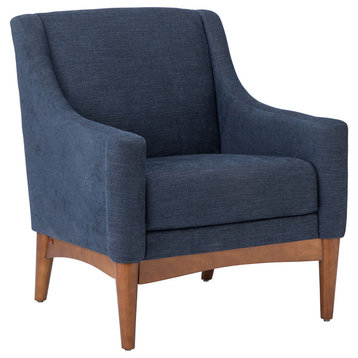 34.2" Comfy Living Room Armchair With Sloped Arms, Navy