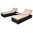 Wicker Rattan Chaise Sofa 3-Piece Lounge Set