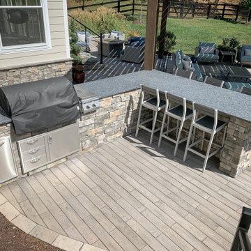 Patio with Water feature, Techo bloc and Trex producs