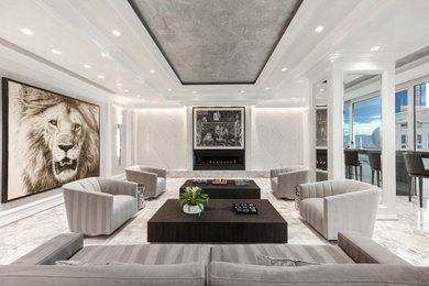 Photo of a contemporary open concept living room in Las Vegas.
